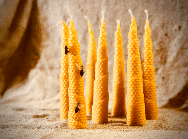 Bienenwachskerze – kleine Kerze – 3er Set